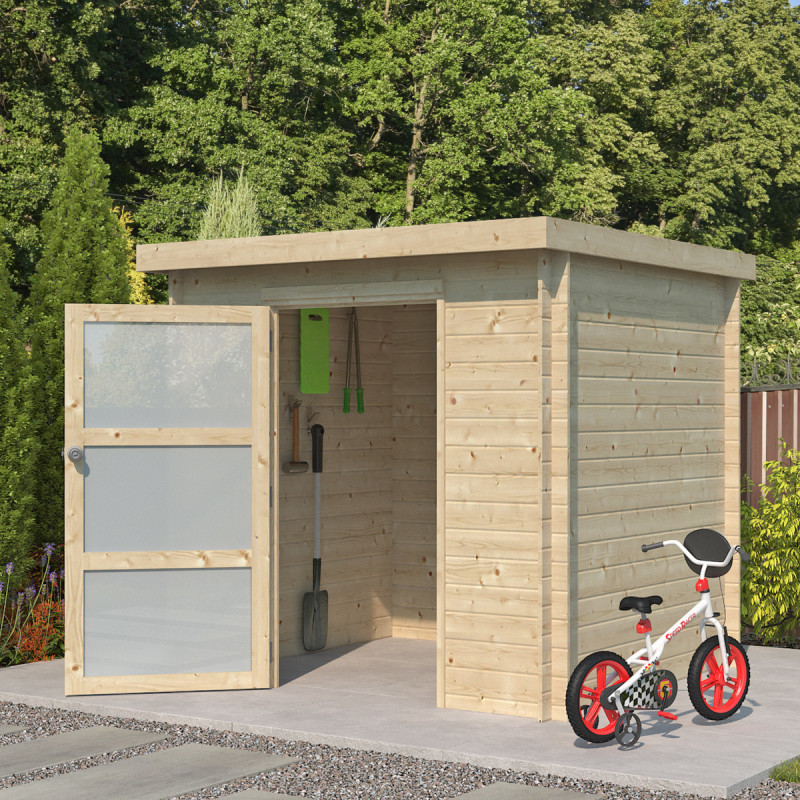 Chalet Nyborg 4,04m² en bois massif 19mm+porte vitrée Gardenas