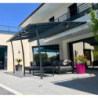 Pergola en aluminium ,acier et polycarbonate adossée gris anthracite - OSLO