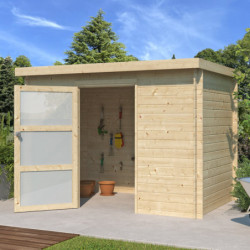 Chalet Nyborg 5,2m² en bois massif 19mm+porte vitrée Gardenas