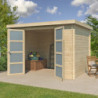 Chalet Umea 8,5m² en bois massif 19mm+porte vitrée Gardenas