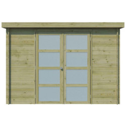 Chalet Umea 8,5m² en bois traité 19mm+porte vitrée Gardenas