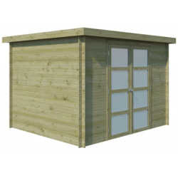 Chalet Umea 8,5m² en bois traité 19mm+porte vitrée Gardenas
