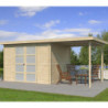 Chalet Umea 8,5m² en bois massif 19mm+extension 200cm Gardenas