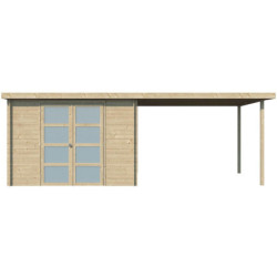 Chalet Umea 8,5m² en bois massif 19mm+extension 300cm Gardenas