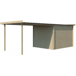Chalet Umea 8,5m² en bois massif 19mm+extension 300cm Gardenas