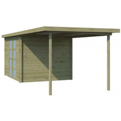 Chalet Umea 8,5m² en bois traité 19mm+extension 300cm Gardenas