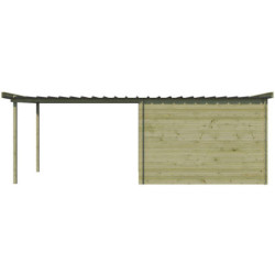 Chalet Umea 8,5m² en bois traité 19mm+extension 300cm Gardenas