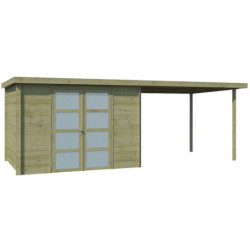 Chalet Umea 8,5m² en bois traité 19mm+extension 300cm Gardenas