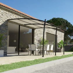 Pergola alu 14m² adossée - KYOTO - Couleurs du Monde