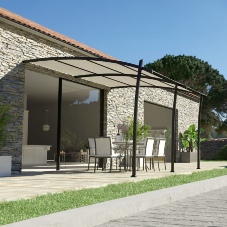 Pergola alu 14m² adossée - KYOTO - Couleurs du Monde