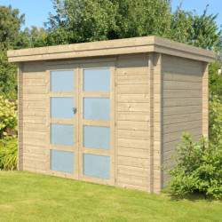 Chalet Oregon 6,86m² en bois massif 28mm+porte vitrée Gardenas