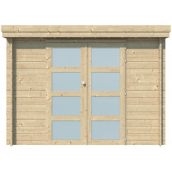 Chalet Oregon 6,86m² en bois massif 28mm+porte vitrée Gardenas