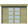 Chalet Oregon 6,86m² en bois traité 28mm+porte vitrée Gardenas
