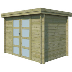 Chalet Oregon 6,86m² en bois traité 28mm+porte vitrée Gardenas