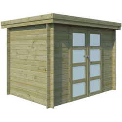 Chalet Oregon 6,86m² en bois traité 28mm+porte vitrée Gardenas