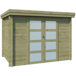 Chalet Oregon 6,86m² en bois traité 28mm+porte vitrée Gardenas