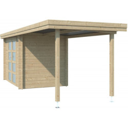 Chalet Oregon 6,86m² en bois massif 28mm+extension 300cm Gardenas