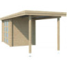 Chalet Oregon 6,86m² en bois massif 28mm+extension 300cm Gardenas