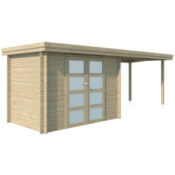 Chalet Oregon 6,86m² en bois massif 28mm+extension 300cm Gardenas