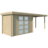 Chalet Oregon 6,86m² en bois massif 28mm+extension 300cm Gardenas