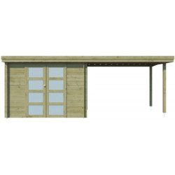 Chalet Oregon 6,86m² en bois traité 28mm+extension 300cm Gardenas