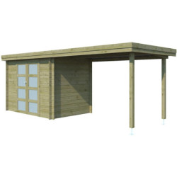 Chalet Oregon 6,86m² en bois traité 28mm+extension 300cm Gardenas