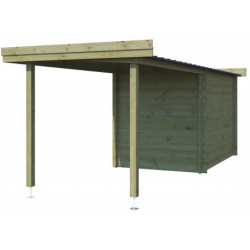 Chalet Oregon 6,86m² en bois traité 28mm+extension 300cm Gardenas