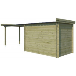 Chalet Oregon 6,86m² en bois traité 28mm+extension 300cm Gardenas
