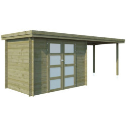 Chalet Oregon 6,86m² en bois traité 28mm+extension 300cm Gardenas