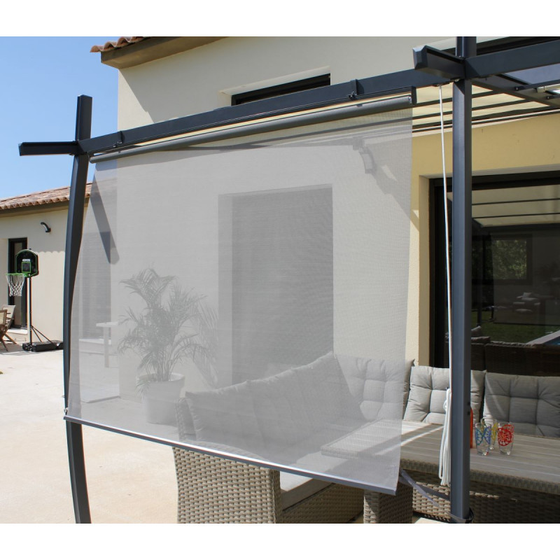 Rideau textilène brise-soleil 120cm gris - BSO1 - Couleurs du Monde