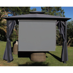 Rideau brise-soleil en polyester opaque 170cm gris foncé - BSO5