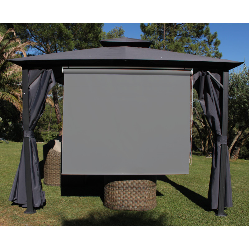Rideau brise-soleil en polyester opaque 170cm gris foncé - BSO5