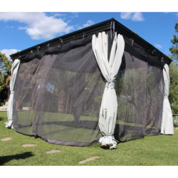 moustiquaires universelles 300x300cm pour tonnelle gris - MU3G