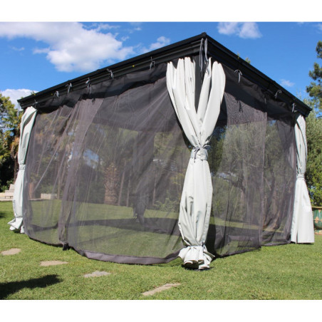 moustiquaires universelles 300x400cm pour tonnelle gris - MU4G