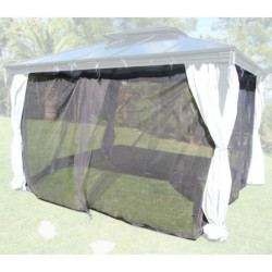 moustiquaires universelles 300x400cm pour tonnelle gris - MU4G