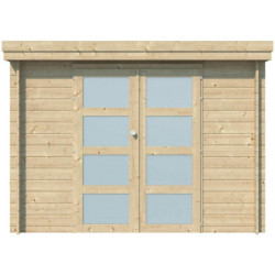 Chalet Oregon 9,6m² en bois massif 28mm+porte vitrée Gardenas
