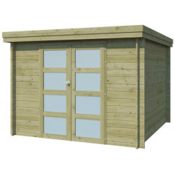 Chalet Oregon 9,6m² en bois traité 28mm+porte vitrée Gardenas