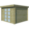 Chalet Oregon 9,6m² en bois traité 28mm+porte vitrée Gardenas