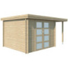 Chalet Oregon 9,6m² en bois massif 28mm+extension 150cm Gardenas