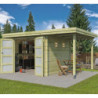 Chalet Oregon 9,6m² en bois traité 28mm+extension 150cm Gardenas