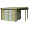 Chalet Oregon 9,6m² en bois traité 28mm+extension 150cm Gardenas