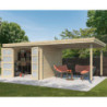 Chalet Oregon 9,6m² en bois massif 28mm+extension 300cm Gardenas