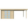 Chalet Oregon 9,6m² en bois massif 28mm+extension 300cm Gardenas