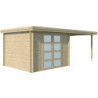 Chalet Oregon 9,6m² en bois massif 28mm+extension 300cm Gardenas