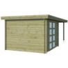 Chalet Oregon 9,6m² en bois traité 28mm+extension 300cm Gardenas