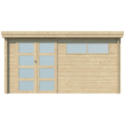 Chalet Oregon 13,51m² en bois massif+porte et fenêtre Gardenas