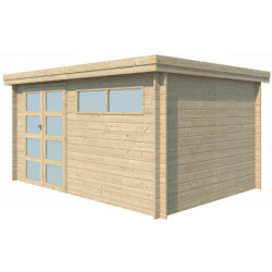 Chalet Oregon 13,51m² en bois massif+porte et fenêtre Gardenas