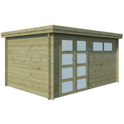 Chalet Oregon 13,51m² en bois traité+porte et fenêtre - Gardenas