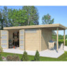 Chalet Oregon 13,51m² en bois massif+extension 150cm Gardenas
