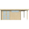 Chalet Oregon 13,51m² en bois massif+extension 150cm Gardenas